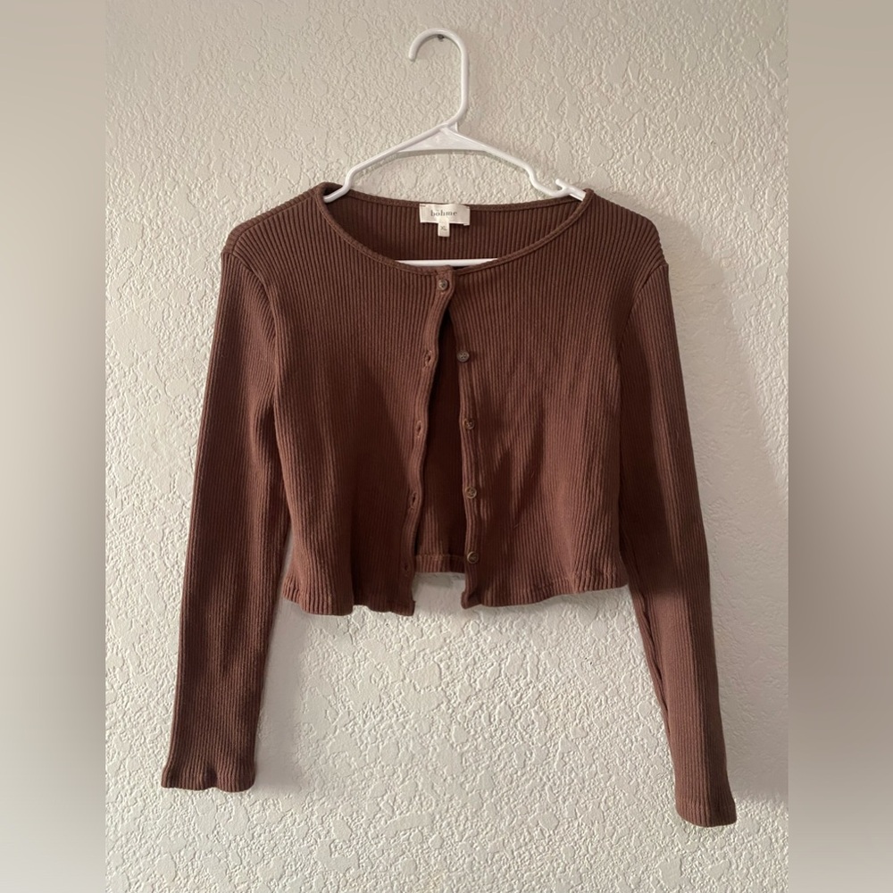 Böhme Cropped Button-Up Cardigan